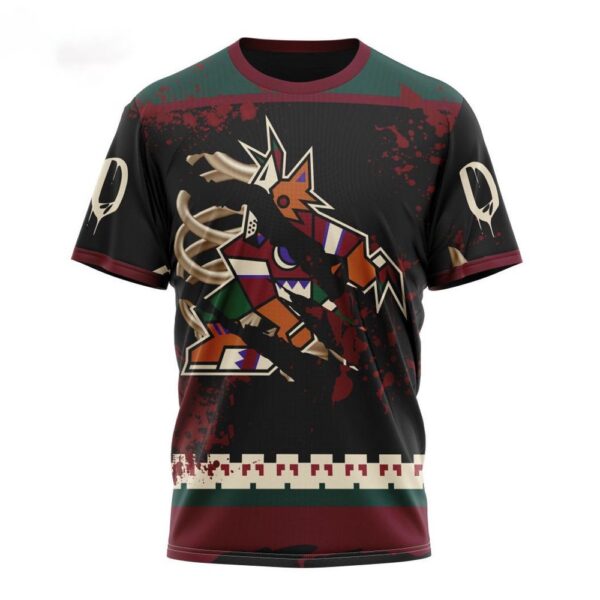 Customized NHL Arizona Coyotes T-Shirt Specialized Design Jersey With Your Ribs For Halloween T-Shirt