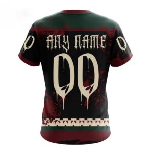 Customized NHL Arizona Coyotes T Shirt Specialized Design Jersey With Your Ribs For Halloween T Shirt 2