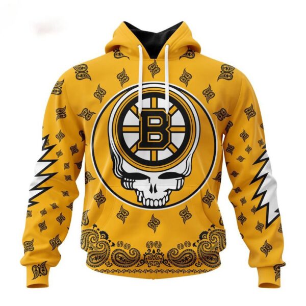 Customized NHL Boston Bruins Hoodie Special Grateful Dead Design Hoodie