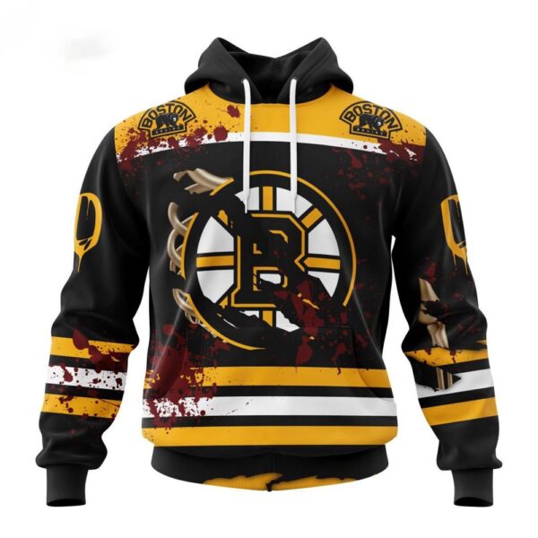 Customized NHL Boston Bruins Hoodie Specialized Design Jersey With Your Ribs For Halloween Hoodie