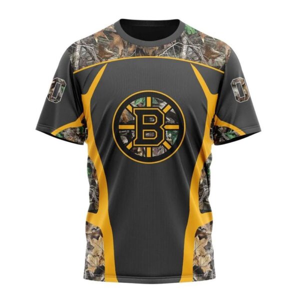 Customized NHL Boston Bruins T-Shirt Special Camo Hunting Design T-Shirt