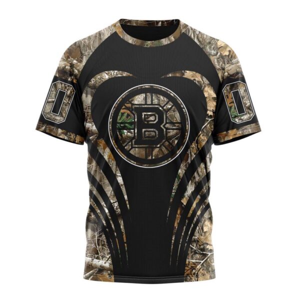 Customized NHL Boston Bruins T-Shirt Special Camo Hunting T-Shirt