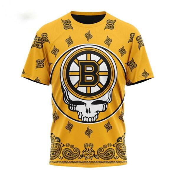 Customized NHL Boston Bruins T-Shirt Special Grateful Dead Design T-Shirt