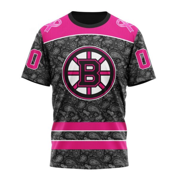 Customized NHL Boston Bruins T-Shirt Special Pink In The Rink Fight Breast Cancer T-Shirt