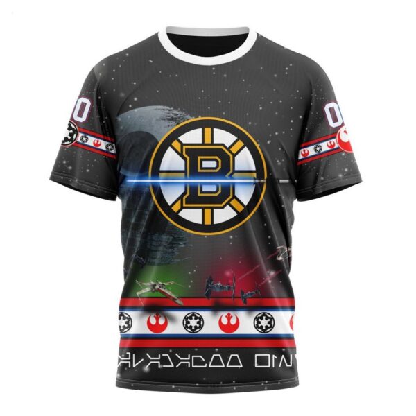 Customized NHL Boston Bruins T-Shirt Special Star Wars Design T-Shirt