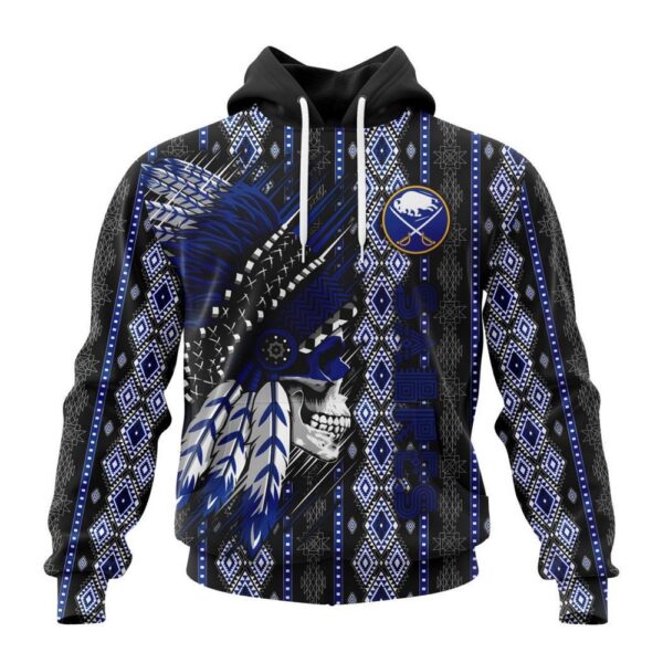 Customized NHL Buffalo Sabres Hoodie Special Skull Native Design Hoodie