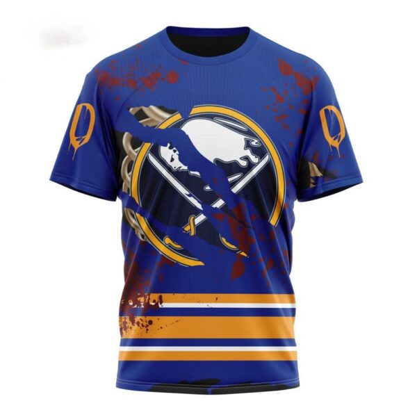 Customized NHL Buffalo Sabres T-Shirt Specialized Design Jersey With Your Ribs For Halloween T-Shirt