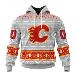 Customized NHL Calgary Flames Hoodie Special Native Design Hoodie 1