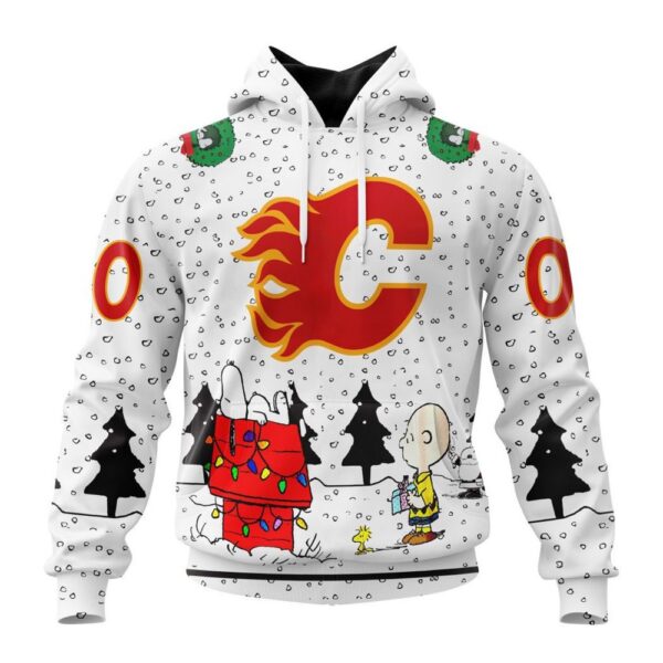 Customized NHL Calgary Flames Hoodie Special Peanuts Design Hoodie