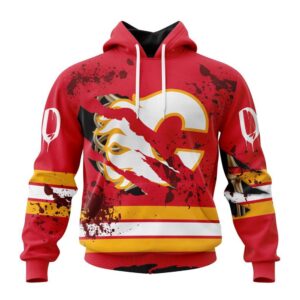 Customized NHL Calgary Flames Hoodie Specialized Design Jersey With Your Ribs For Halloween Hoodie 1