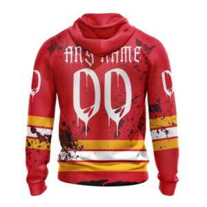 Customized NHL Calgary Flames Hoodie Specialized Design Jersey With Your Ribs For Halloween Hoodie 2