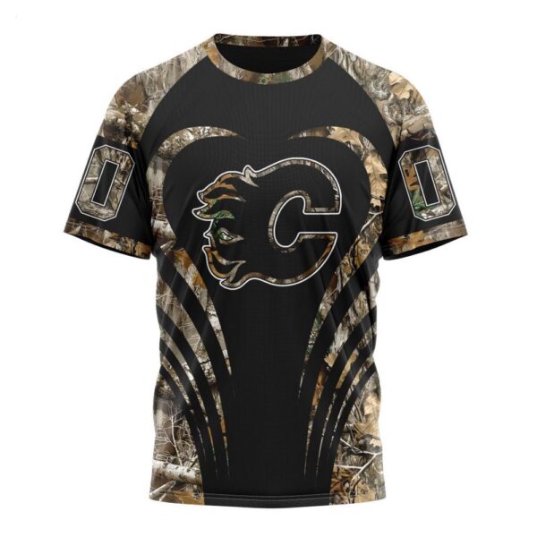 Customized NHL Calgary Flames T-Shirt Special Camo Hunting T-Shirt