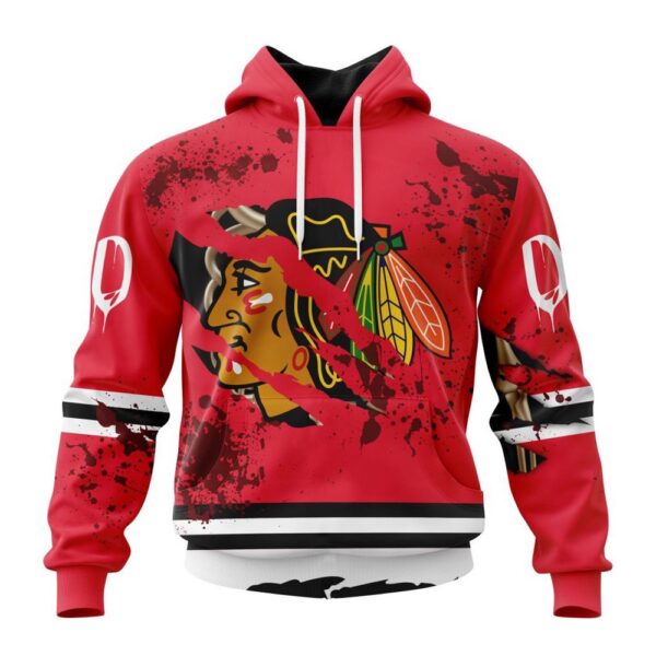 Customized NHL Chicago BlackHawks Hoodie Specialized Design Jersey With Your Ribs For Halloween Hoodie