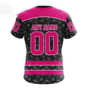 Customized NHL Chicago Blackhawks T Shirt Special Pink In The Rink Fight Breast Cancer T Shirt 2