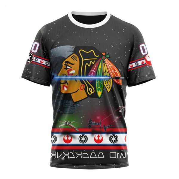 Customized NHL Chicago Blackhawks T-Shirt Special Star Wars Design T-Shirt