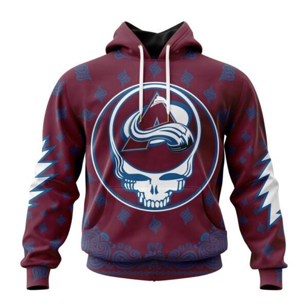 Customized NHL Colorado Avalanche Hoodie Special Grateful Dead Design Hoodie