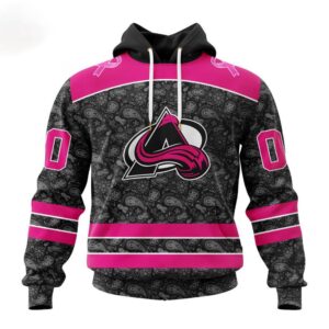 Customized NHL Colorado Avalanche Hoodie Special Pink In The Rink Fight Breast Cancer Hoodie 1