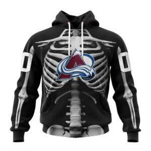 Customized NHL Colorado Avalanche Hoodie Special Skeleton Costume For Halloween Hoodie 1