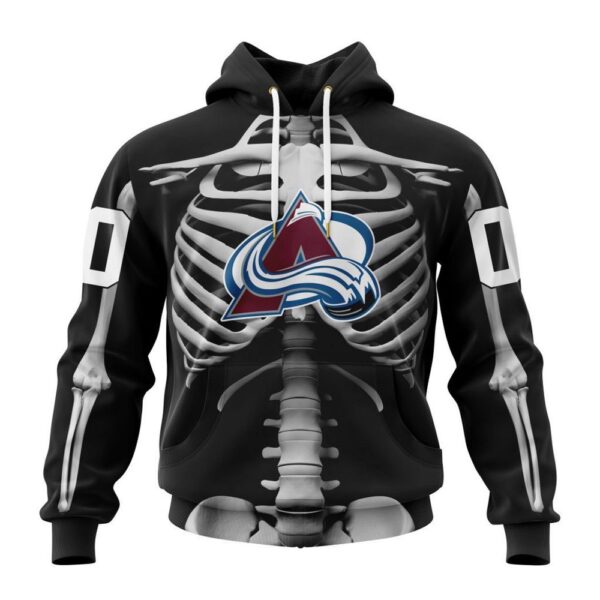 Customized NHL Colorado Avalanche Hoodie Special Skeleton Costume For Halloween Hoodie