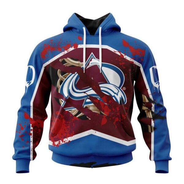 Customized NHL Colorado Avalanche Hoodie Specialized Design Jersey With Your Ribs For Halloween Hoodie