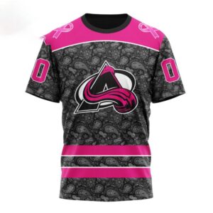 Customized NHL Colorado Avalanche T Shirt Special Pink In The Rink Fight Breast Cancer T Shirt 1