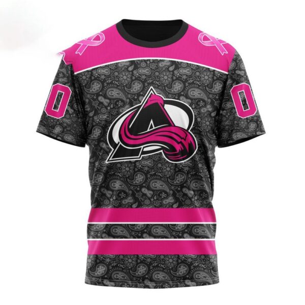 Customized NHL Colorado Avalanche T-Shirt Special Pink In The Rink Fight Breast Cancer T-Shirt