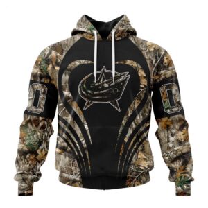 Customized NHL Columbus Blue Jackets Hoodie Special Camo Hunting Hoodie 1