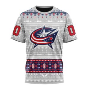 Customized NHL Columbus Blue Jackets T Shirt Special Native Design T Shirt 1