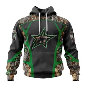 Customized NHL Dallas Stars Hoodie Special Camo Hunting Design Hoodie 1