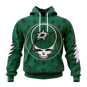 Customized NHL Dallas Stars Hoodie Special Grateful Dead Design Hoodie 1