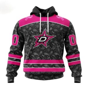 Customized NHL Dallas Stars Hoodie Special Pink In The Rink Fight Breast Cancer Hoodie 1