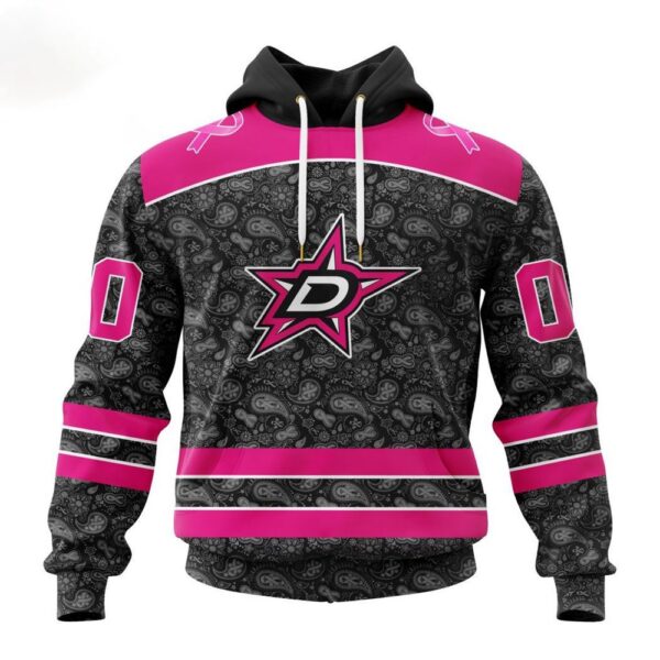 Customized NHL Dallas Stars Hoodie Special Pink In The Rink Fight Breast Cancer Hoodie