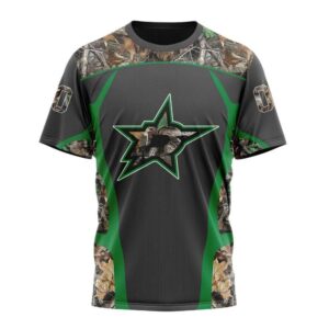 Customized NHL Dallas Stars T Shirt Special Camo Hunting Design T Shirt 1