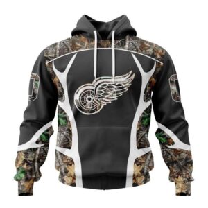 Customized NHL Detroit Red Wings Hoodie Special Camo Hunting Design Hoodie 1