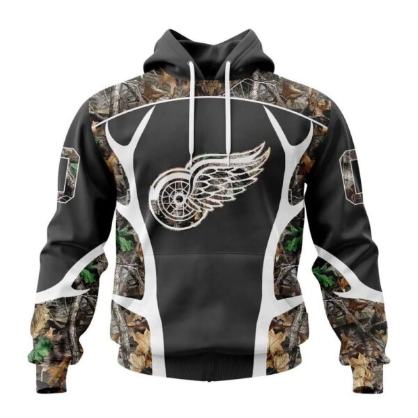 Customized NHL Detroit Red Wings Hoodie Special Camo Hunting Design Hoodie