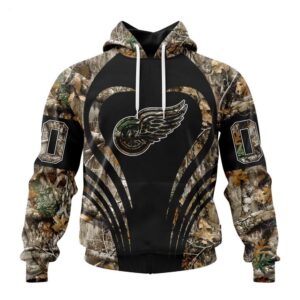 Customized NHL Detroit Red Wings Hoodie Special Camo Hunting Hoodie 1