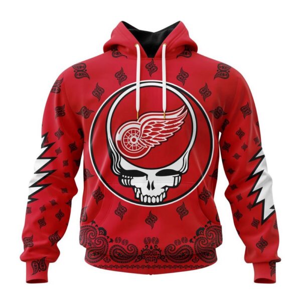 Customized NHL Detroit Red Wings Hoodie Special Grateful Dead Design Hoodie