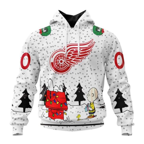 Customized NHL Detroit Red Wings Hoodie Special Peanuts Design Hoodie