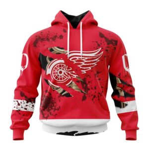 Customized NHL Detroit Red Wings Hoodie Specialized Design Jersey With Your Ribs For Halloween Hoodie 1