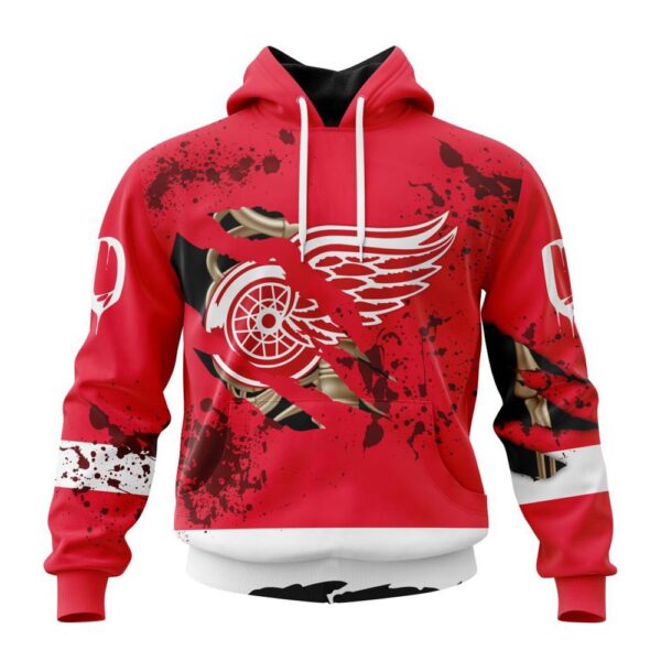 Customized NHL Detroit Red Wings Hoodie Specialized Design Jersey With Your Ribs For Halloween Hoodie