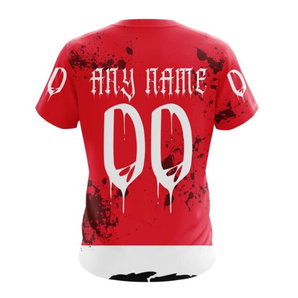 Customized NHL Detroit Red Wings T-Shirt Specialized Design Jersey With Your Ribs For Halloween T-Shirt