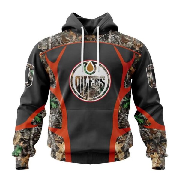 Customized NHL Edmonton Oilers Hoodie Special Camo Hunting Design Hoodie