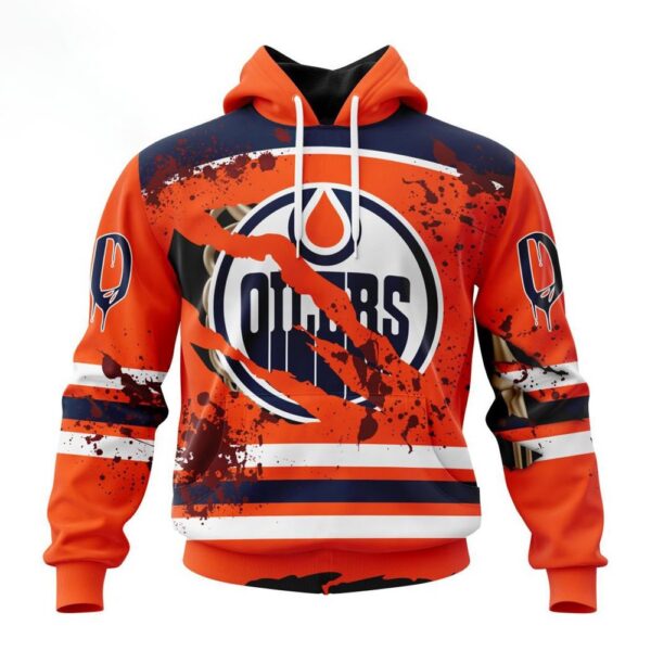 Customized NHL Edmonton Oilers Hoodie Specialized Design Jersey With Your Ribs For Halloween Hoodie