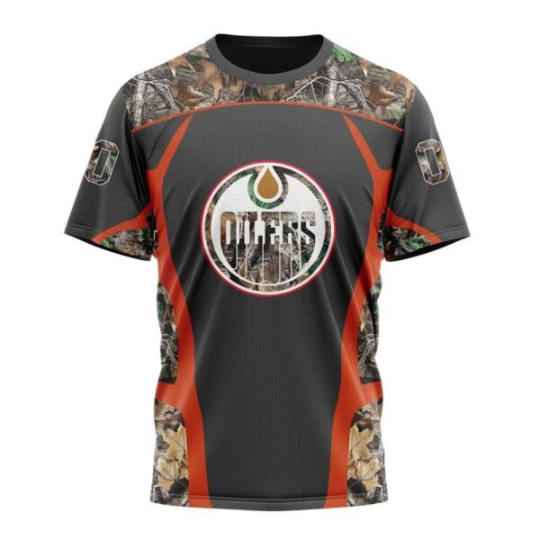 Customized NHL Edmonton Oilers T-Shirt Special Camo Hunting Design T-Shirt