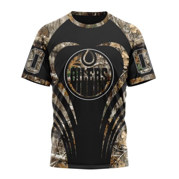 Customized NHL Edmonton Oilers T-Shirt Special Camo Hunting T-Shirt