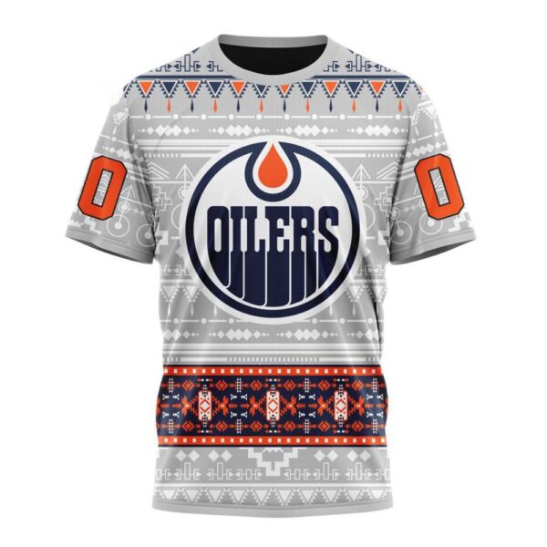 Customized NHL Edmonton Oilers T-Shirt Special Native Design T-Shirt