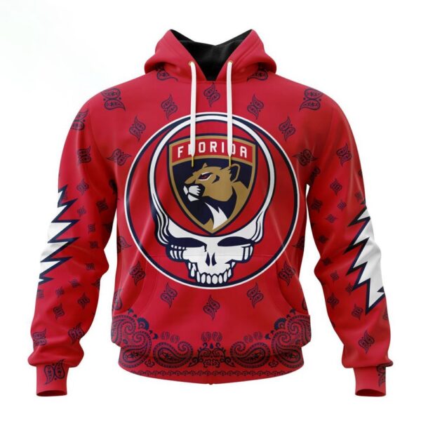 Customized NHL Florida Panthers Hoodie Special Grateful Dead Design Hoodie