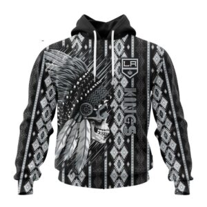 Customized NHL Los Angeles Kings Hoodie Special Skull Native Design Hoodie 1