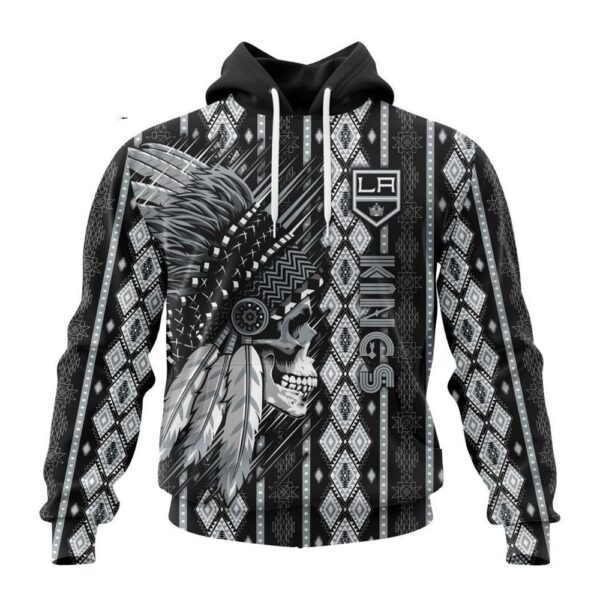 Customized NHL Los Angeles Kings Hoodie Special Skull Native Design Hoodie