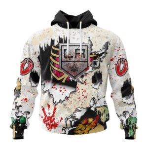 Customized NHL Los Angeles Kings Hoodie Special Zombie Style For Halloween Hoodie 1